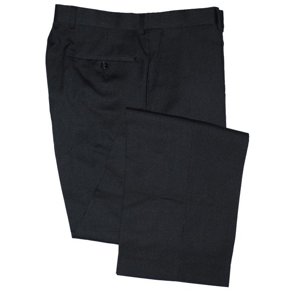 Shaquille O'Neal Mini Striped Flat Front Dress Pants Charcoal 34 x 34 - Picture 3 of 5